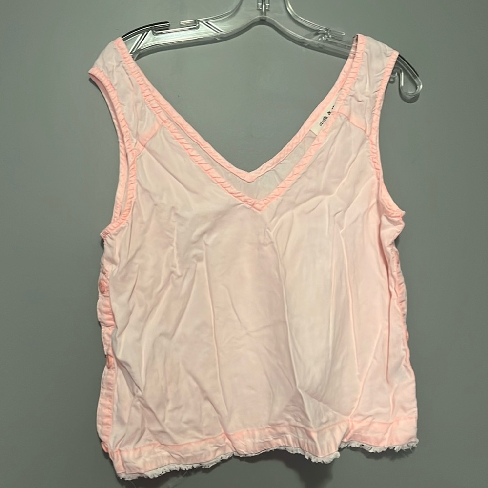 Cloth & stone distressed pink tank sz M